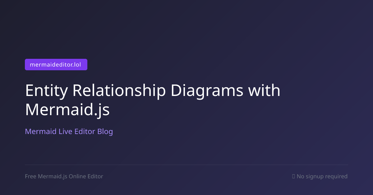 Entity Relationship Diagrams with Mermaid.js | Mermaid Live Editor Blog